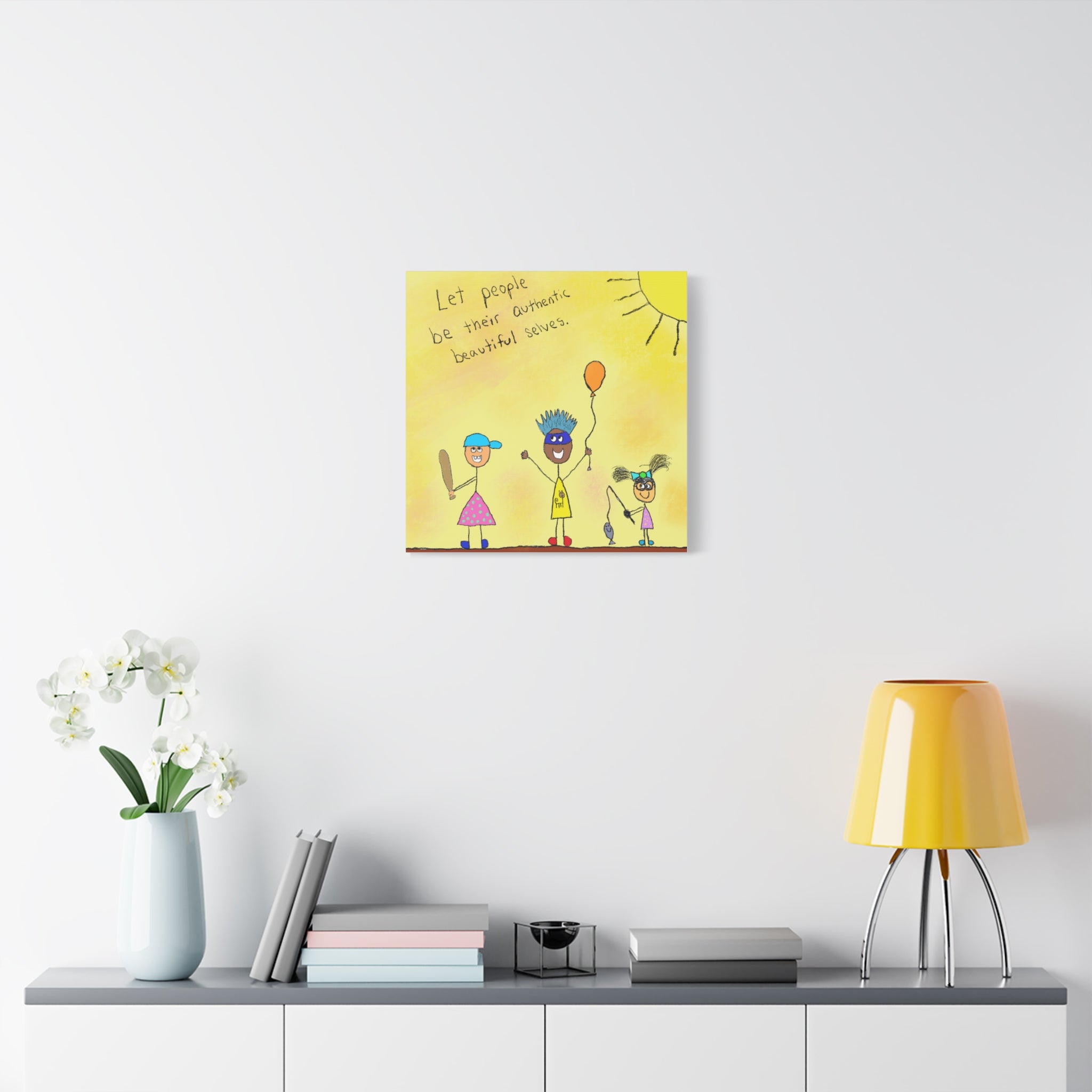 Inspirational Canvas Art "Authentic Selves" — Whimsical Illustration