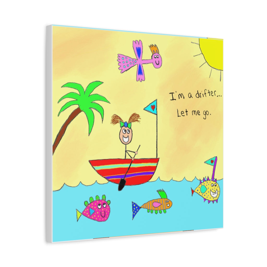 Inspirational Canvas Art "I’m A Drifter" — Whimsical Illustration
