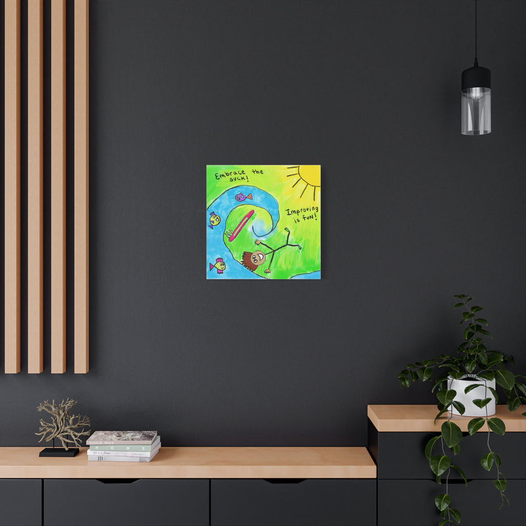 Inspirational Canvas Art "Embrace the Suck" — Whimsical Illustration