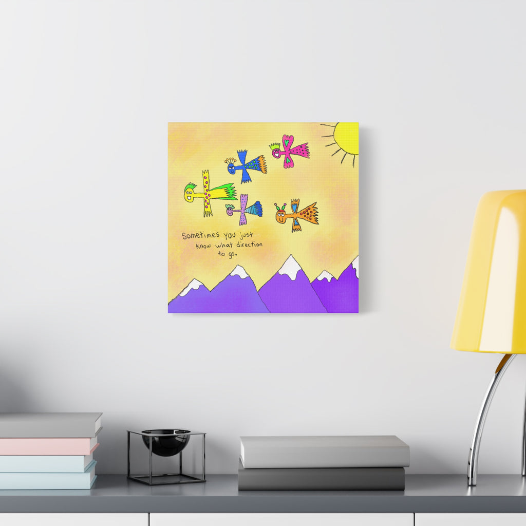 Inspirational Canvas Art "Sometimes You Just Know" — Whimsical Illustration