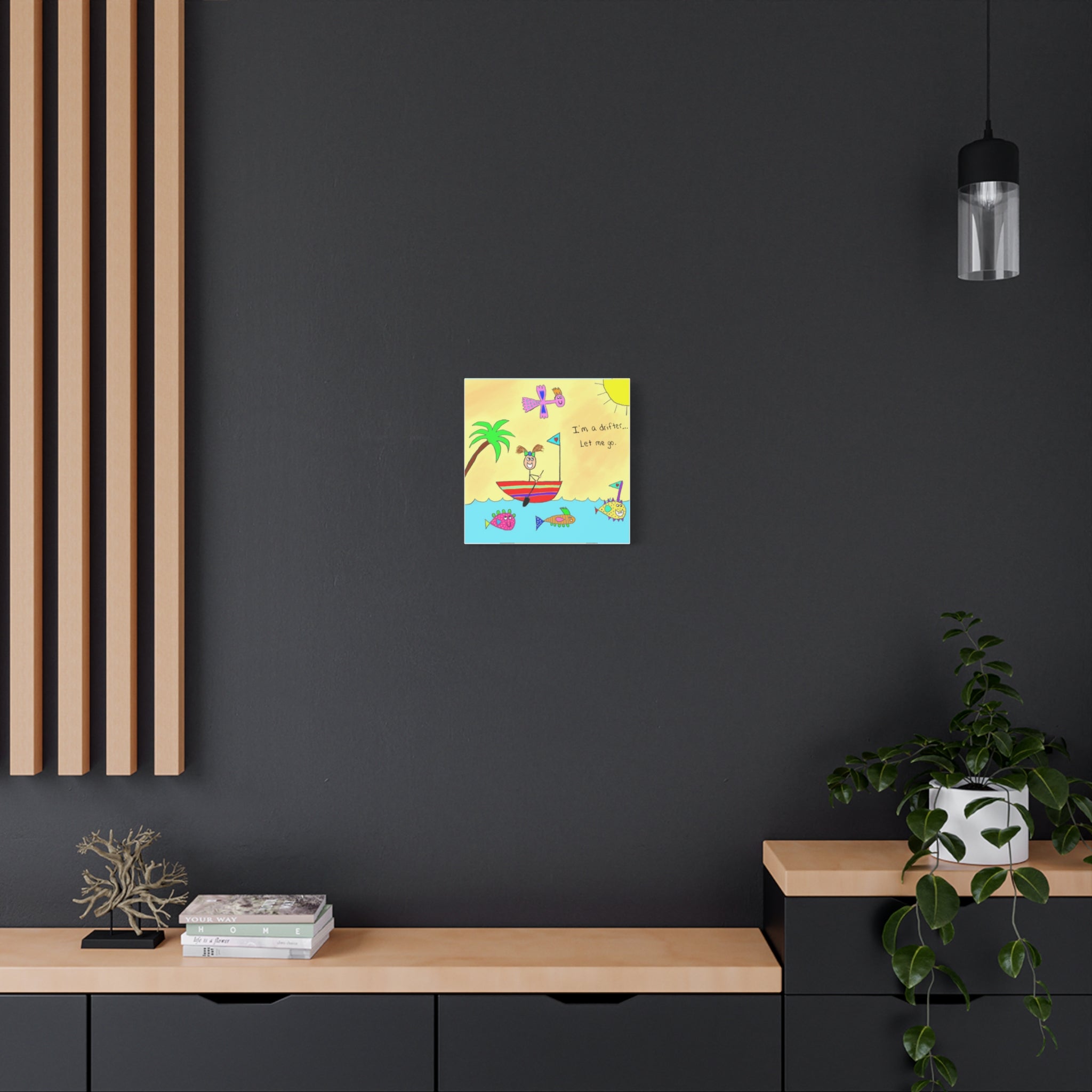 Inspirational Canvas Art "I’m A Drifter" — Whimsical Illustration