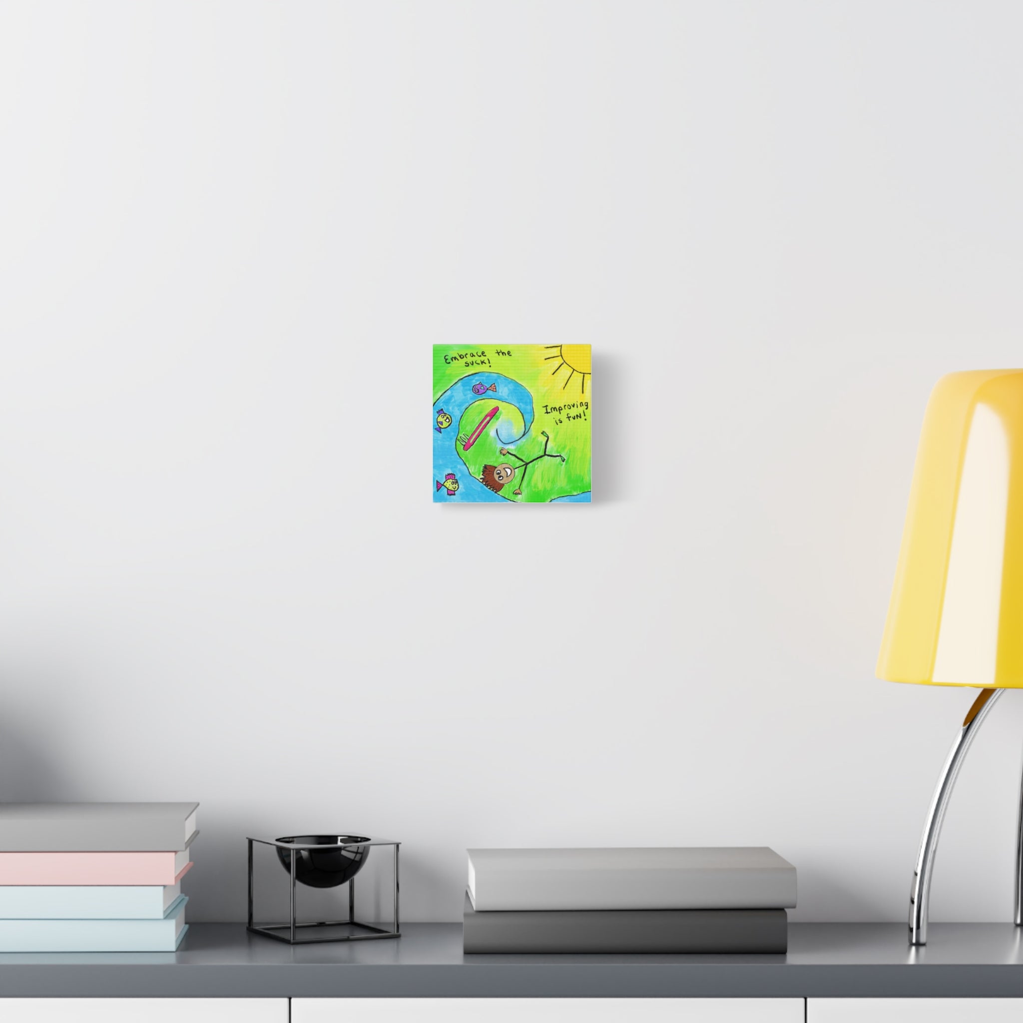 Inspirational Canvas Art "Embrace the Suck" — Whimsical Illustration