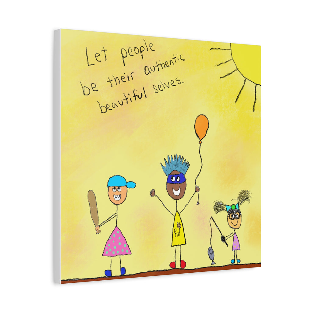 Inspirational Canvas Art "Authentic Selves" — Whimsical Illustration