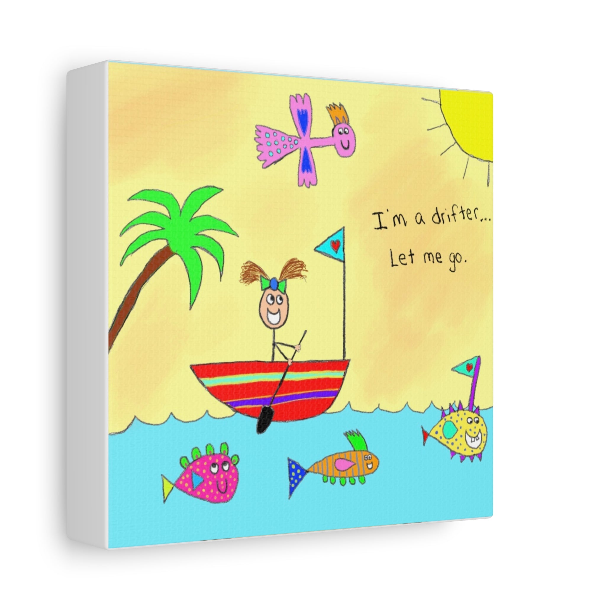 Inspirational Canvas Art "I’m A Drifter" — Whimsical Illustration