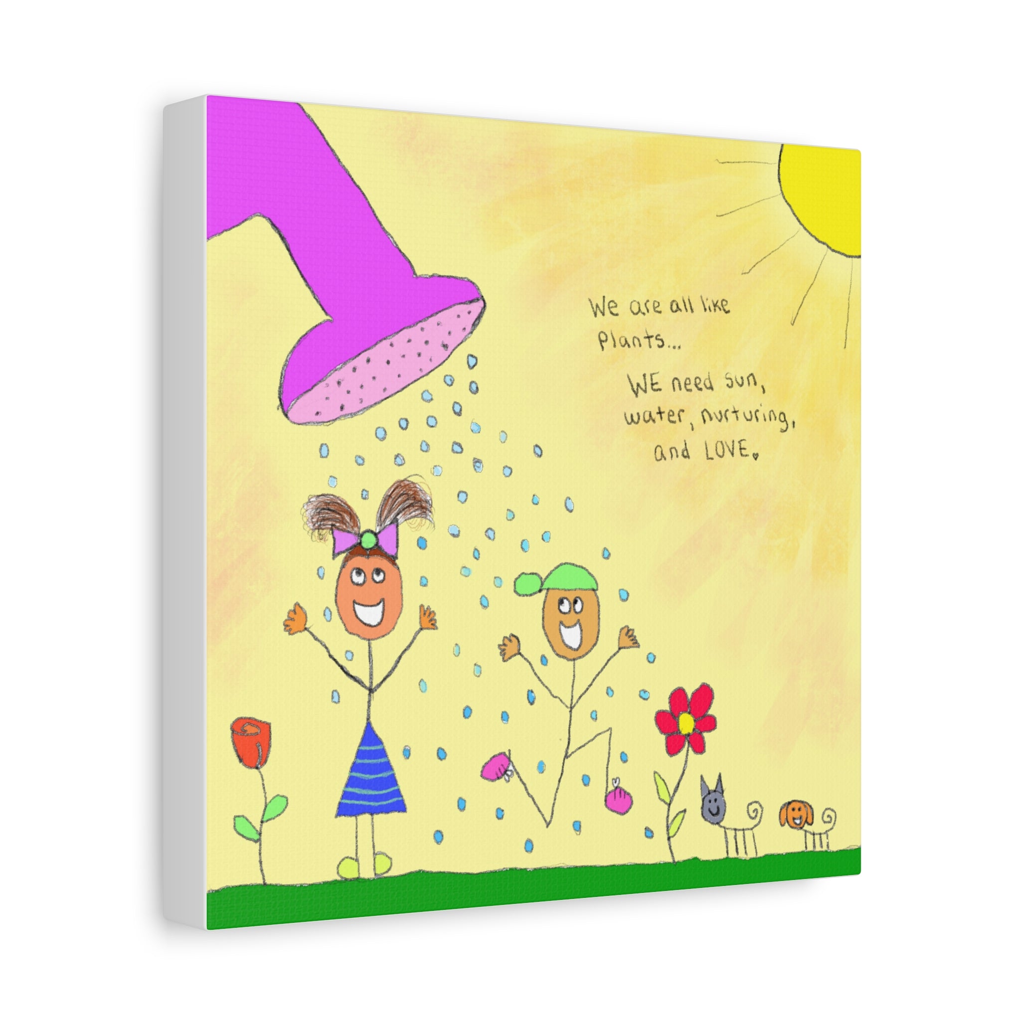 Inspirational Canvas Art "We Are Like Plants" — Whimsical Illustration