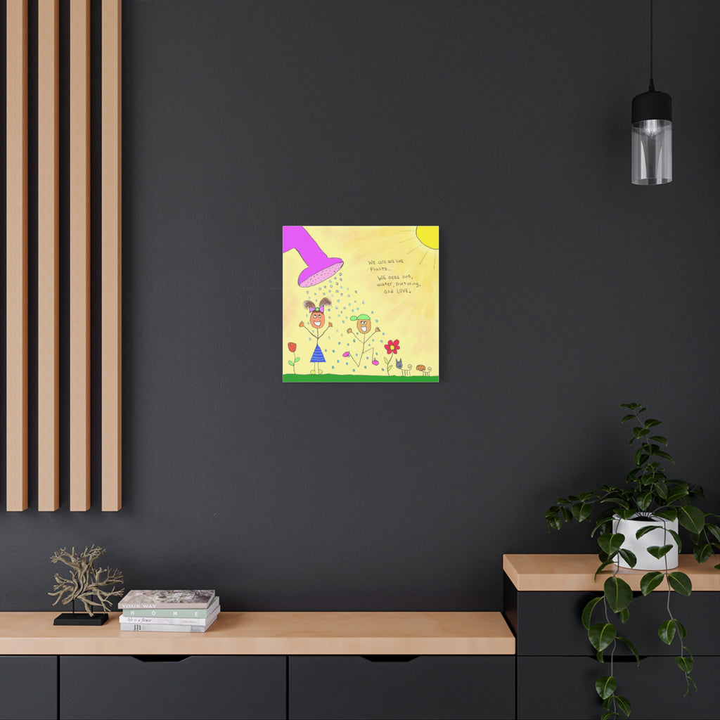 Inspirational Canvas Art "We Are Like Plants" — Whimsical Illustration
