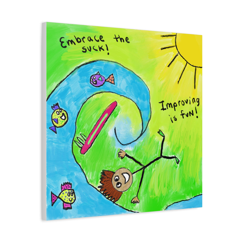Inspirational Canvas Art "Embrace the Suck" — Whimsical Illustration