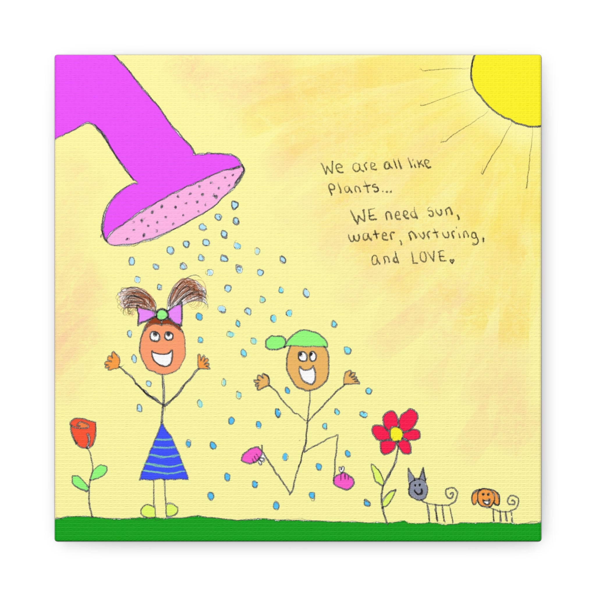 Inspirational Canvas Art "We Are Like Plants" — Whimsical Illustration