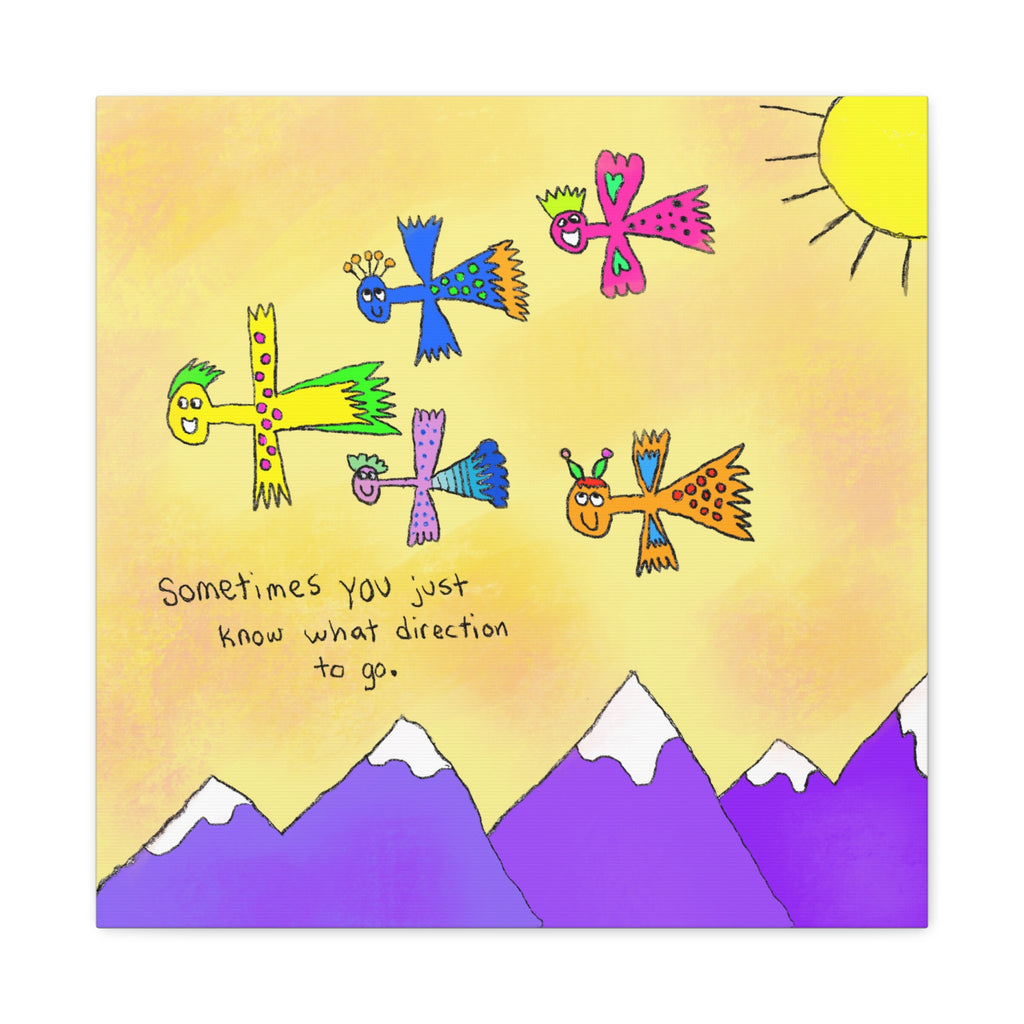Inspirational Canvas Art "Sometimes You Just Know" — Whimsical Illustration