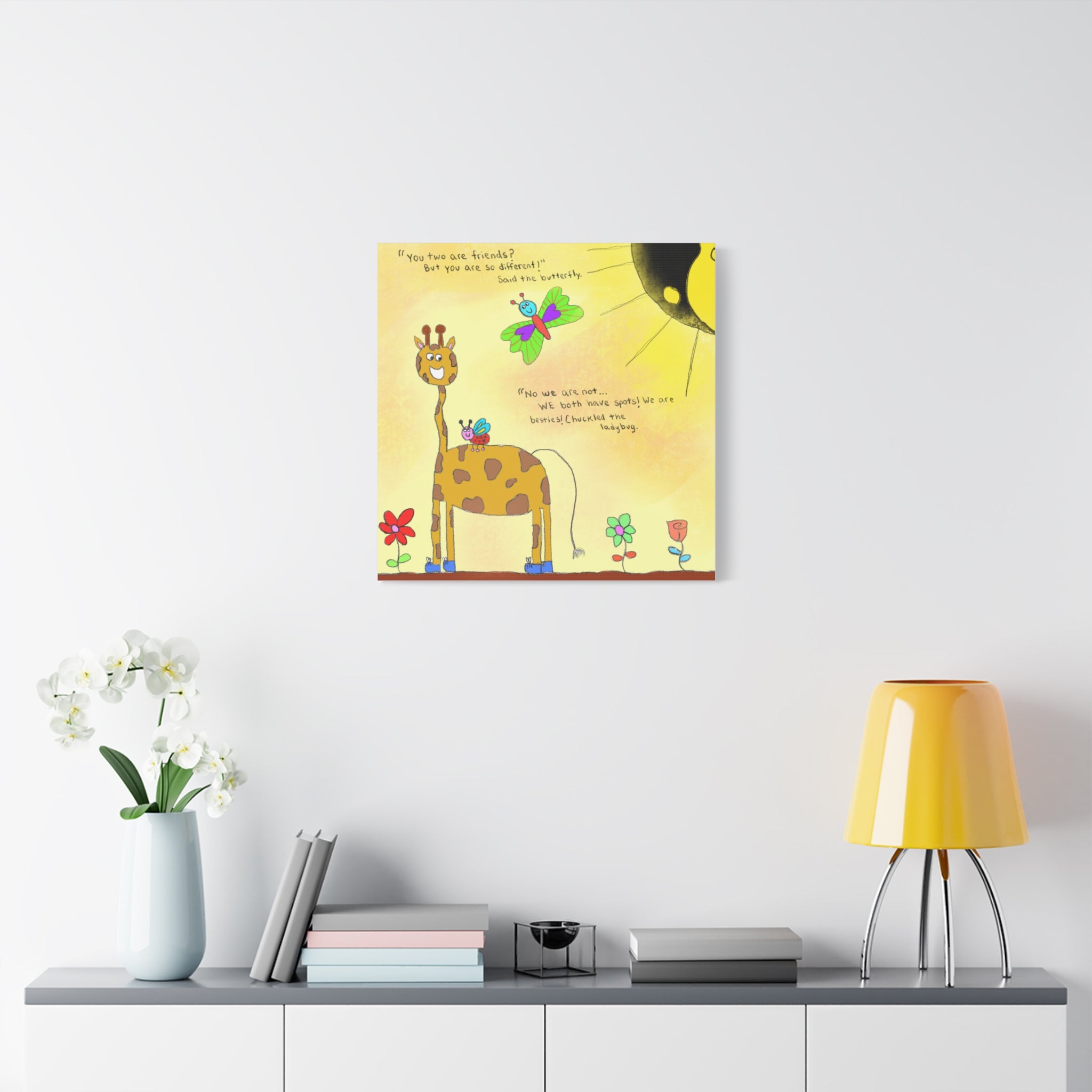 Inspirational Canvas Art "Ying and Yang friendship " — Whimsical Illustration