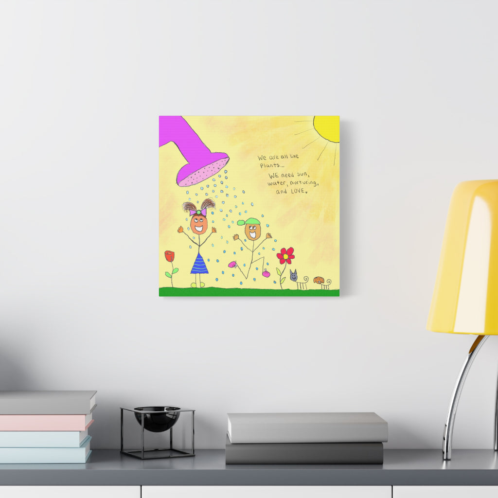 Inspirational Canvas Art "We Are Like Plants" — Whimsical Illustration