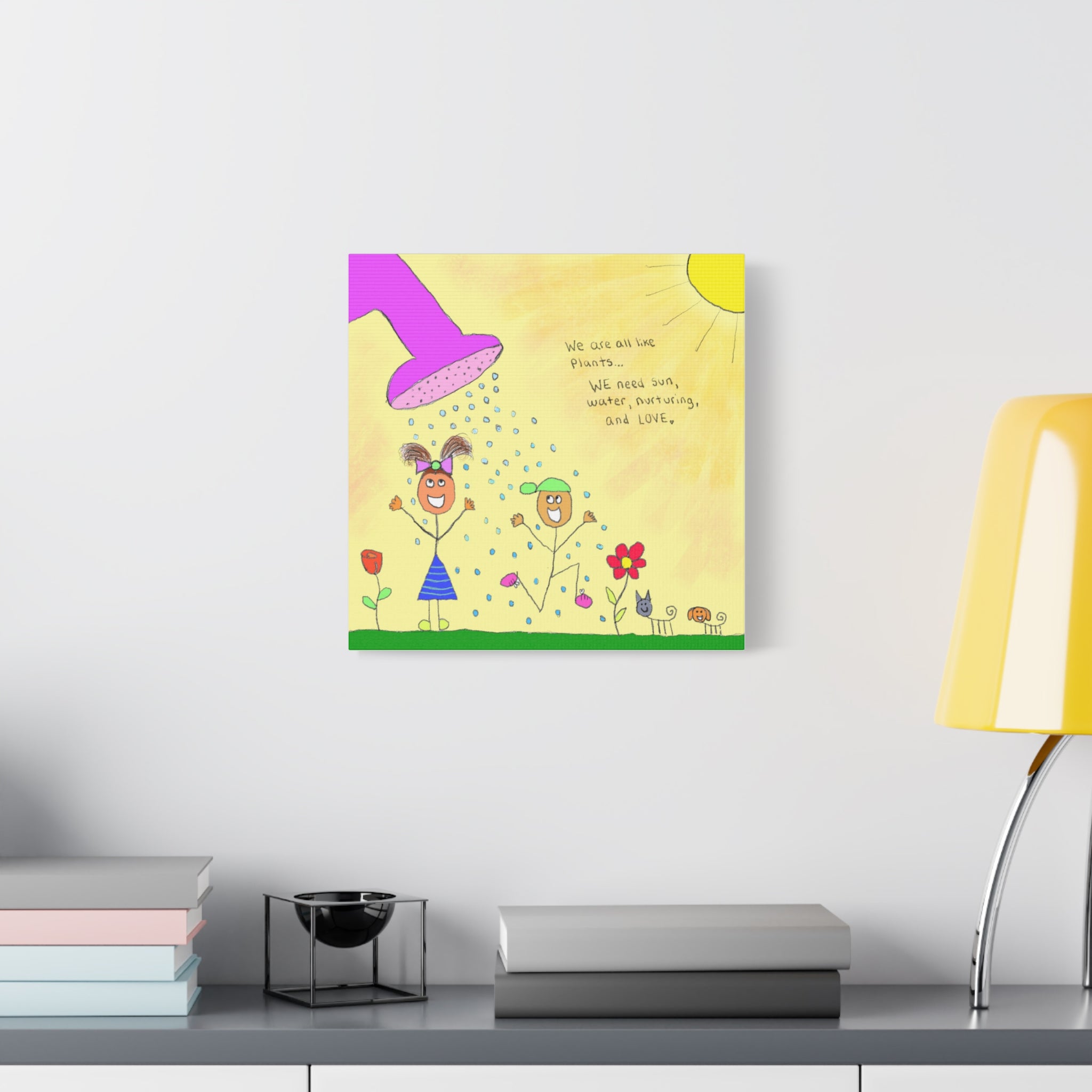 Inspirational Canvas Art "We Are Like Plants" — Whimsical Illustration