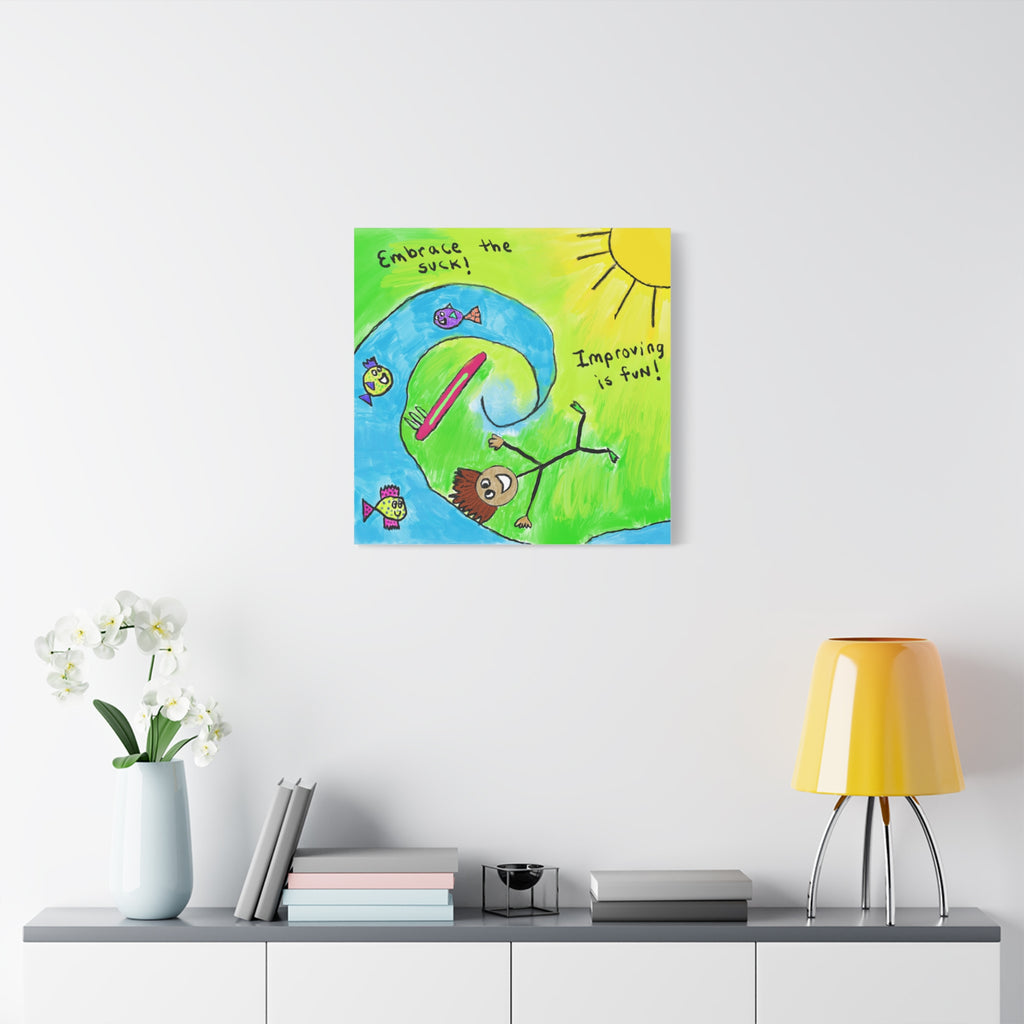 Inspirational Canvas Art "Embrace the Suck" — Whimsical Illustration