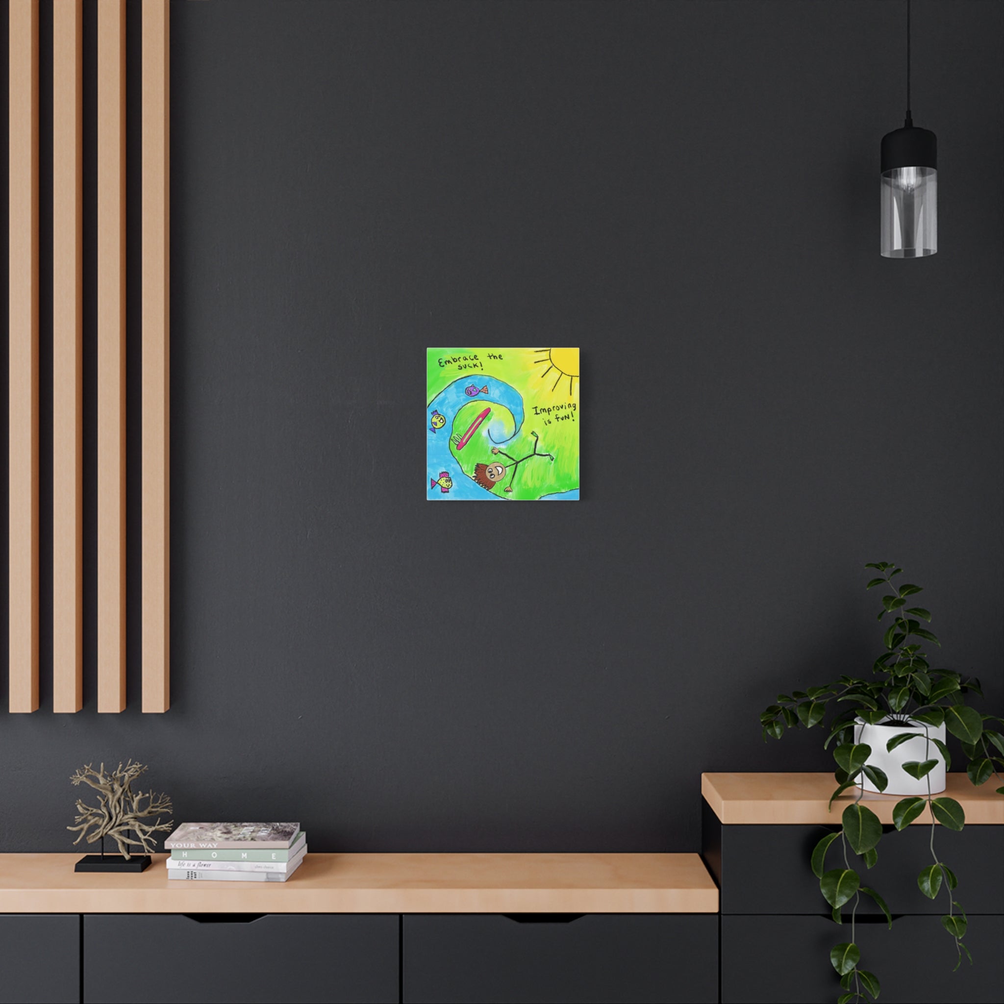 Inspirational Canvas Art "Embrace the Suck" — Whimsical Illustration