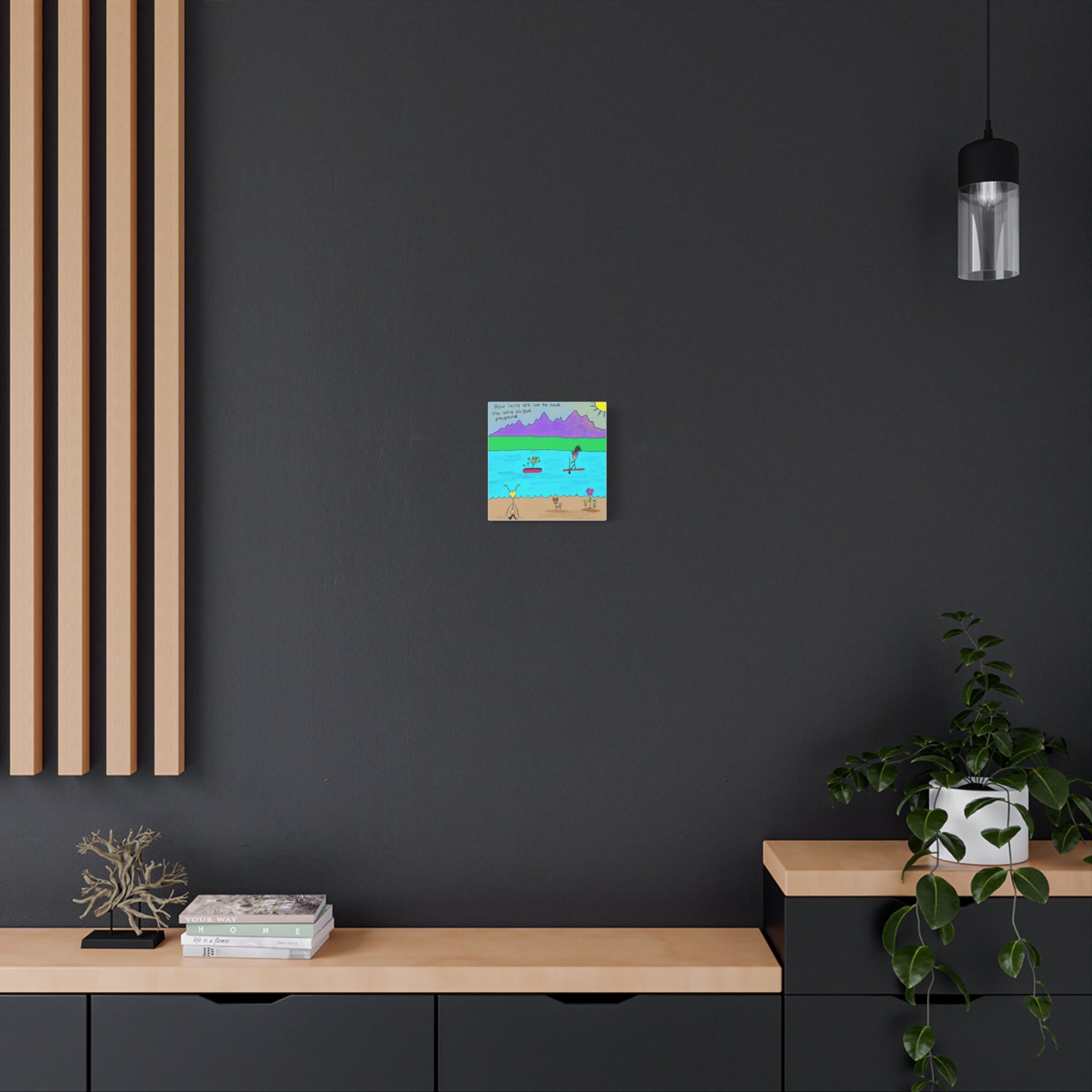 Inspirational Canvas Art "The World Is A Playground" — Whimsical Illustration