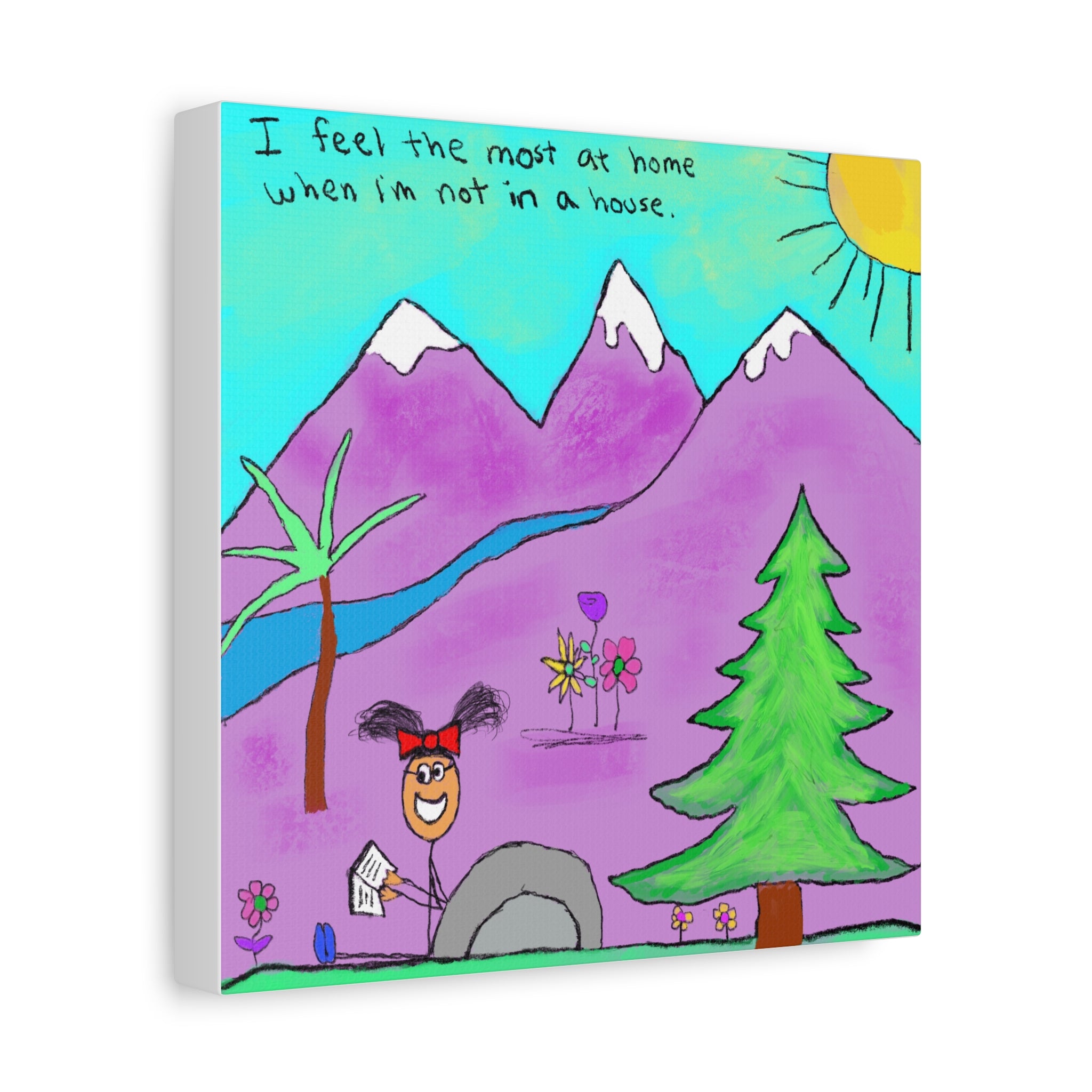 Inspirational Canvas Art "Home" — Whimsical Illustration