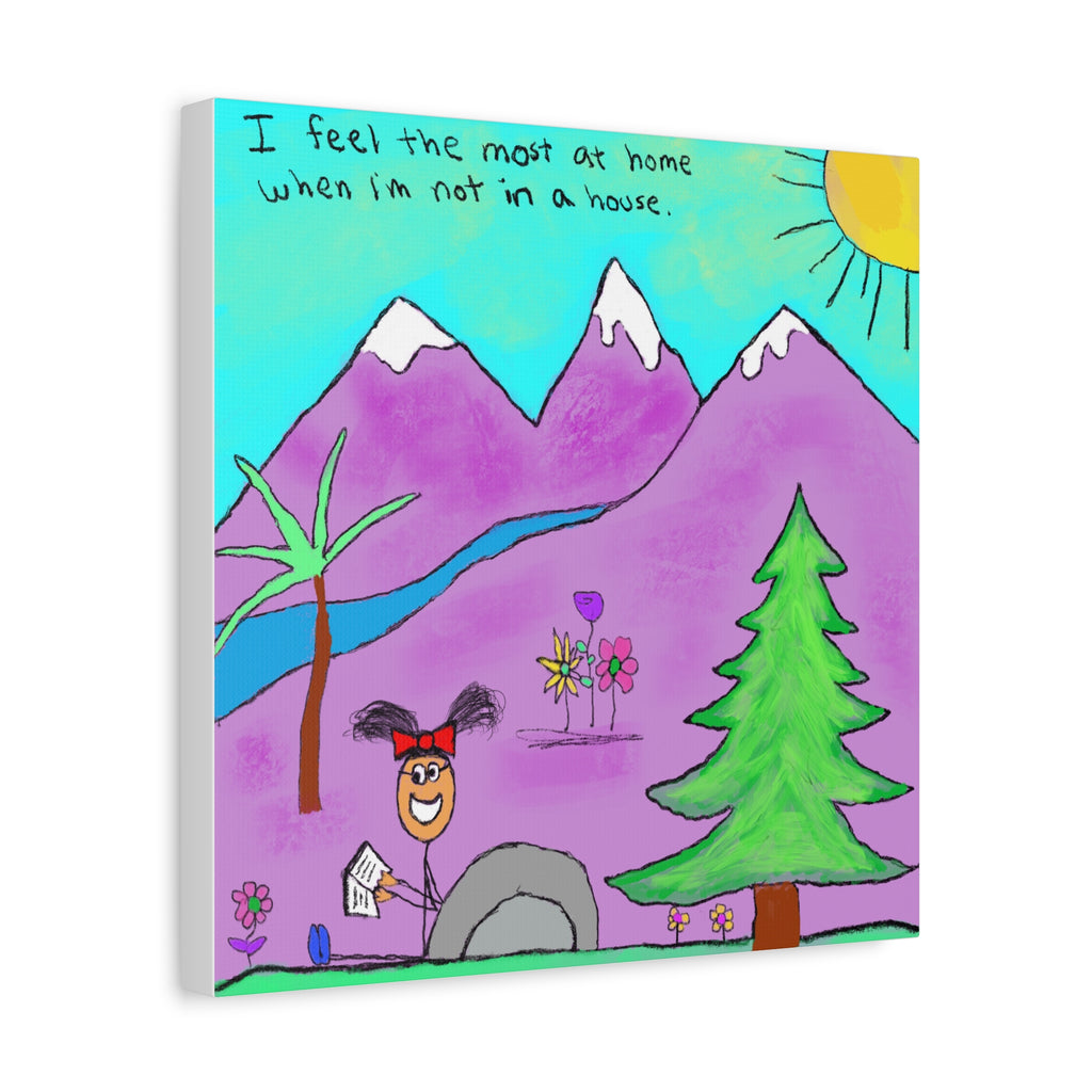 Inspirational Canvas Art "Home" — Whimsical Illustration