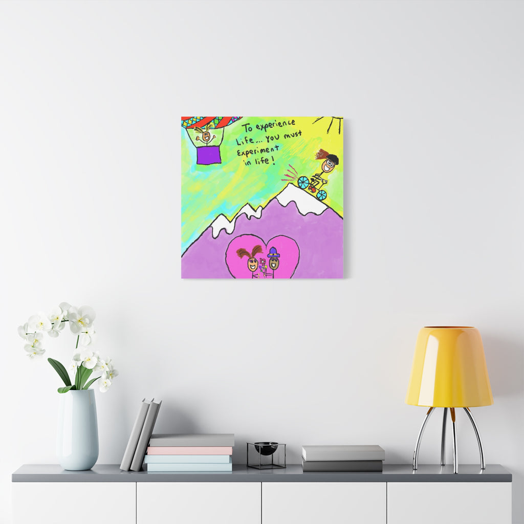 Inspirational Canvas Art "Experience and  Experiment in Life" — Whimsical Illustration