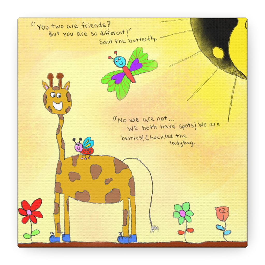 Inspirational Canvas Art "Ying and Yang friendship " — Whimsical Illustration