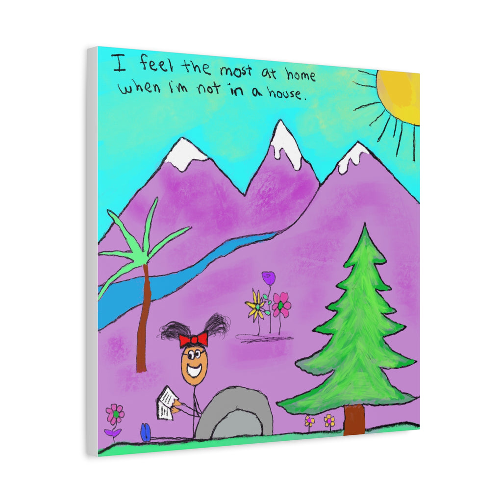 Inspirational Canvas Art "Home" — Whimsical Illustration