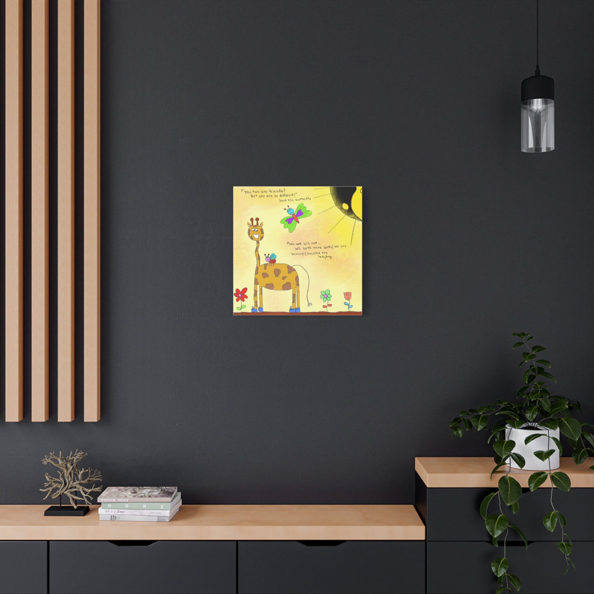 Inspirational Canvas Art "Ying and Yang friendship " — Whimsical Illustration