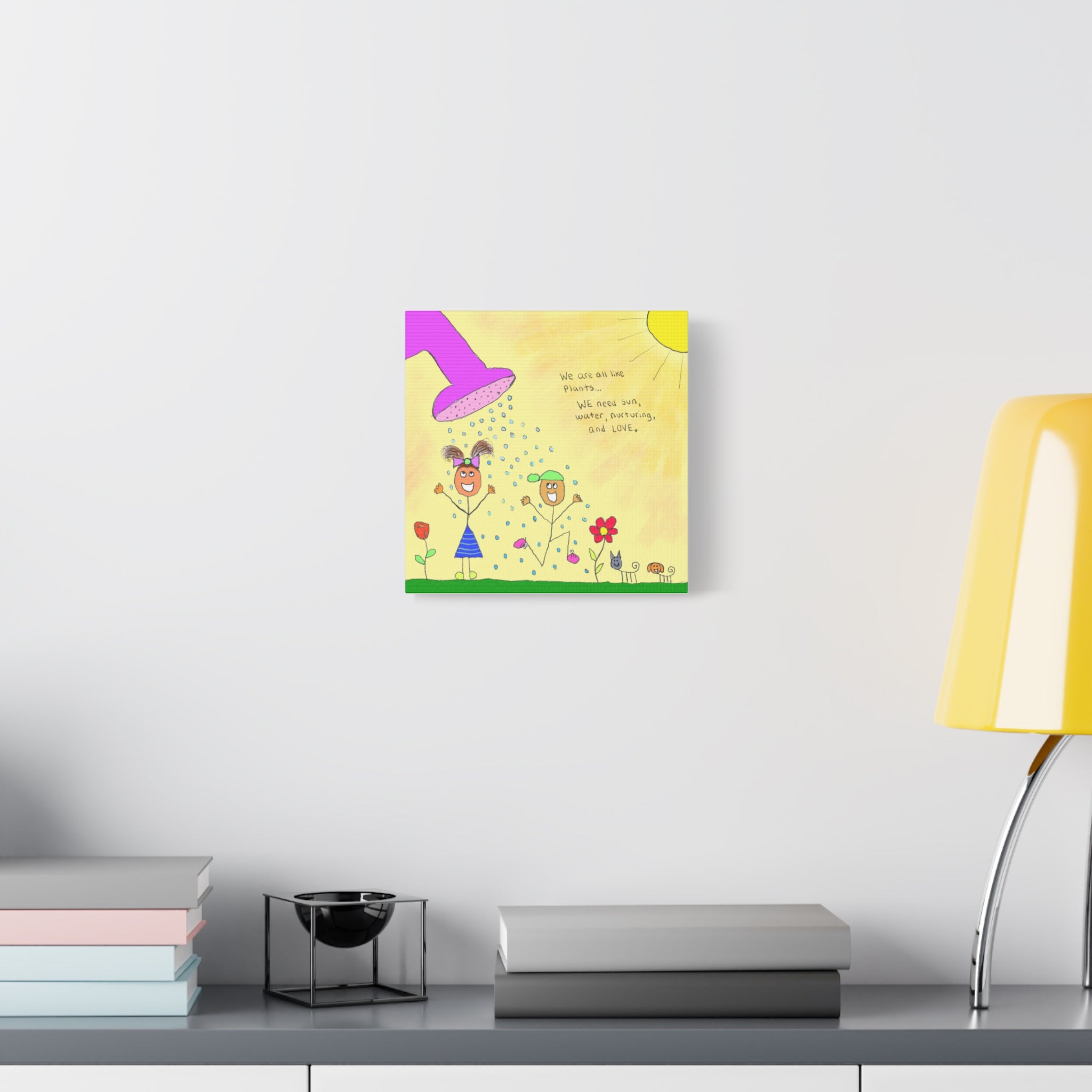 Inspirational Canvas Art "We Are Like Plants" — Whimsical Illustration
