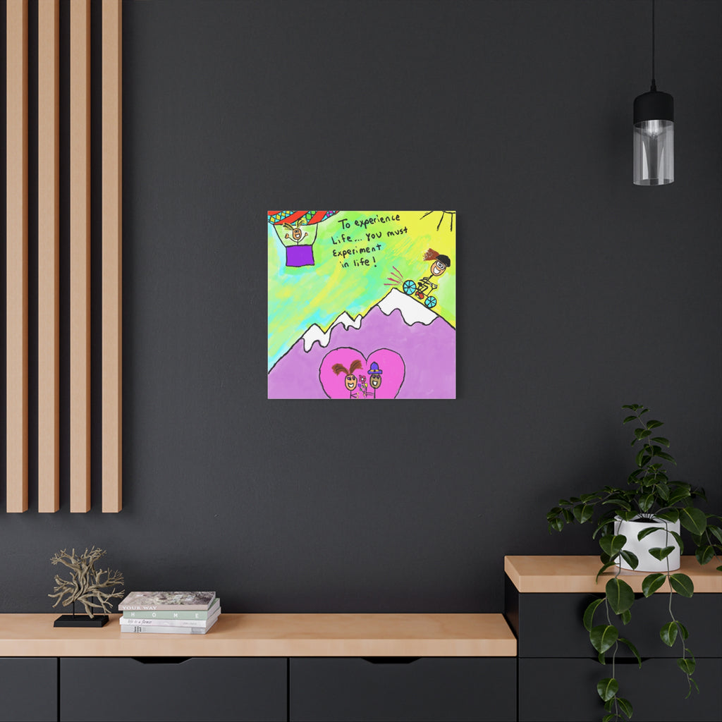 Inspirational Canvas Art "Experience and  Experiment in Life" — Whimsical Illustration