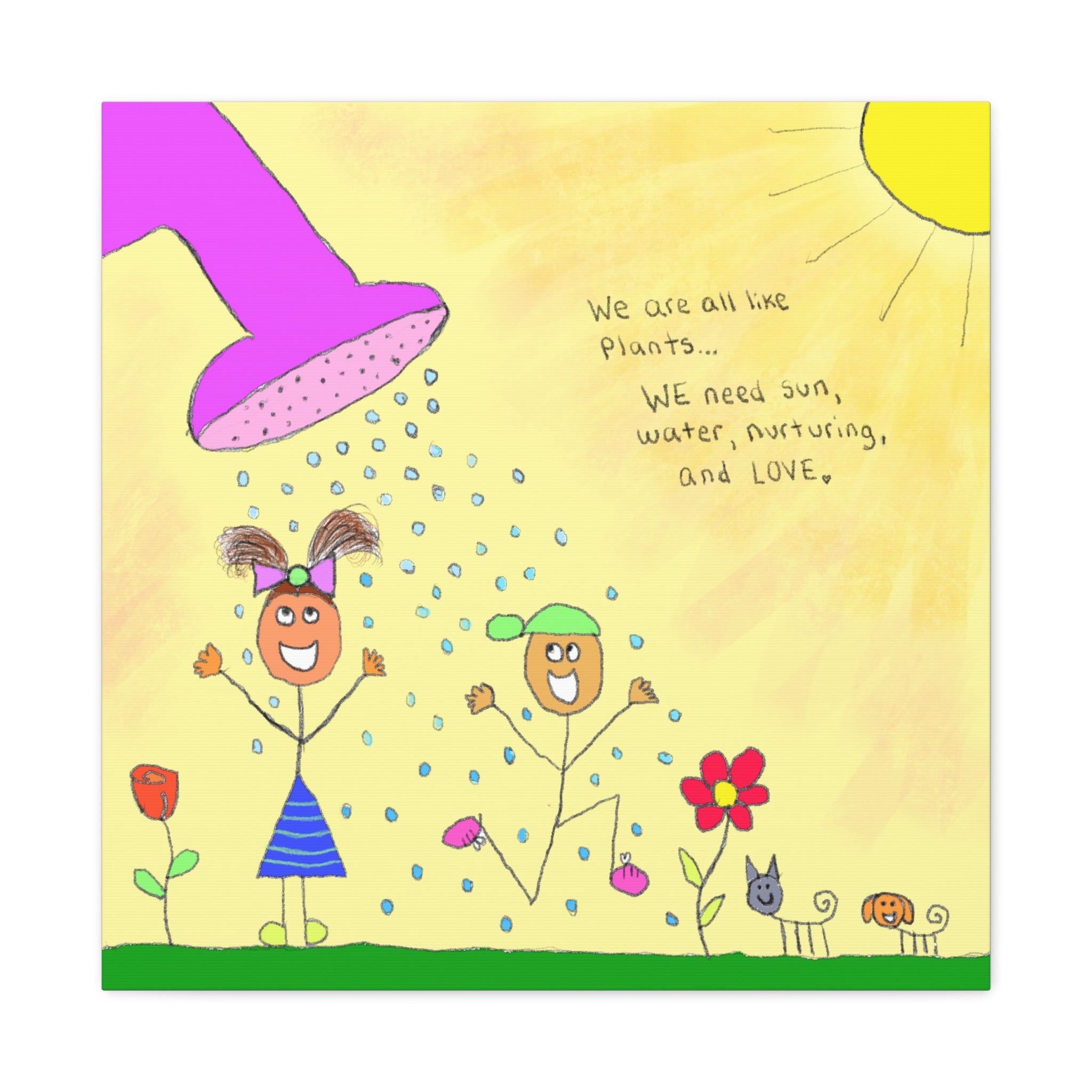 Inspirational Canvas Art "We Are Like Plants" — Whimsical Illustration