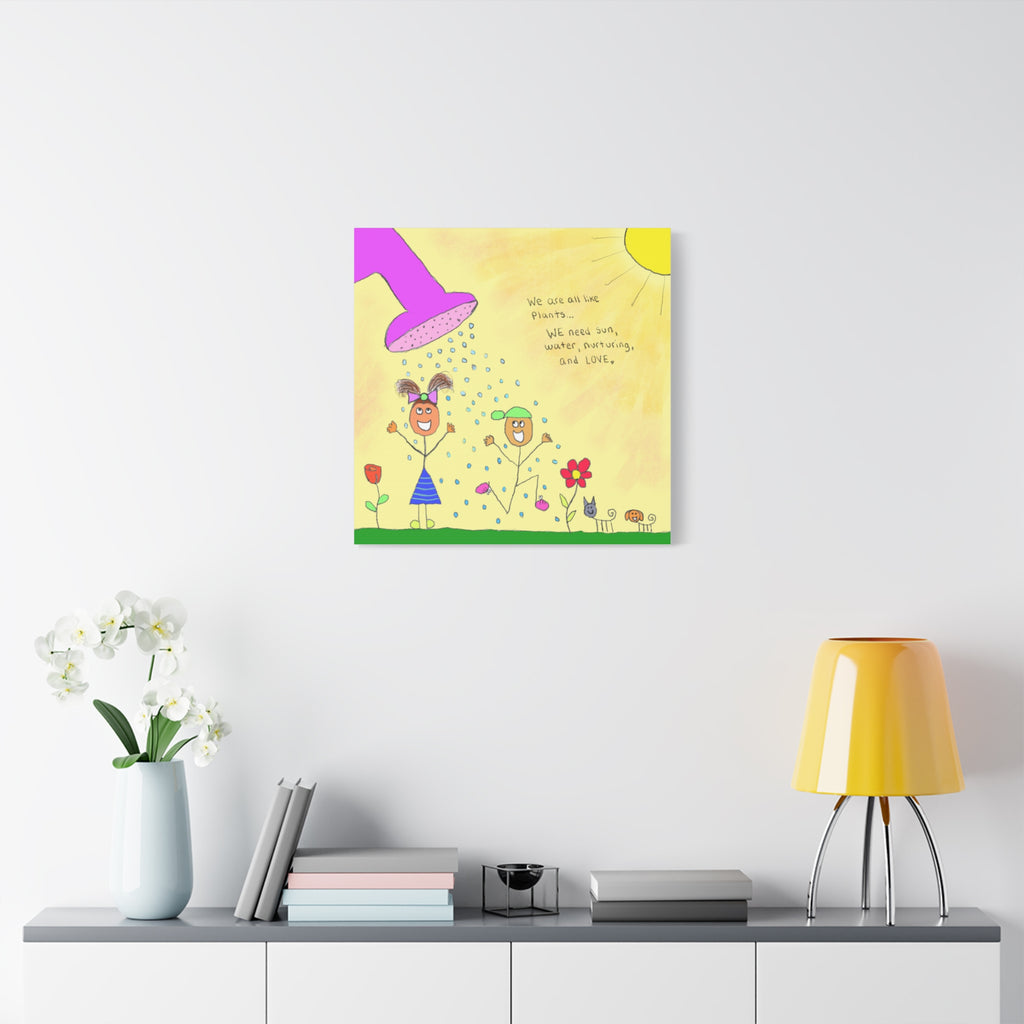Inspirational Canvas Art "We Are Like Plants" — Whimsical Illustration