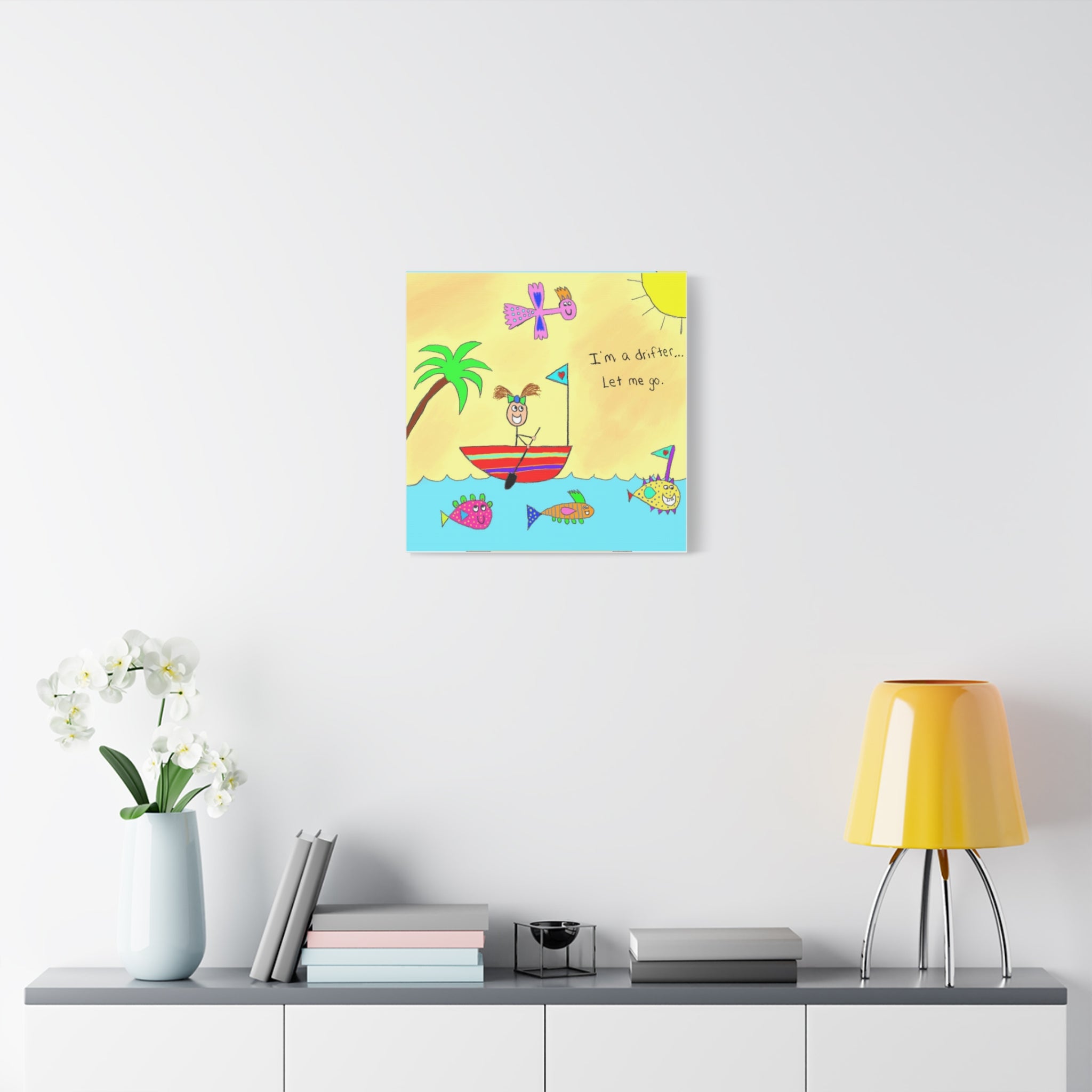 Inspirational Canvas Art "I’m A Drifter" — Whimsical Illustration