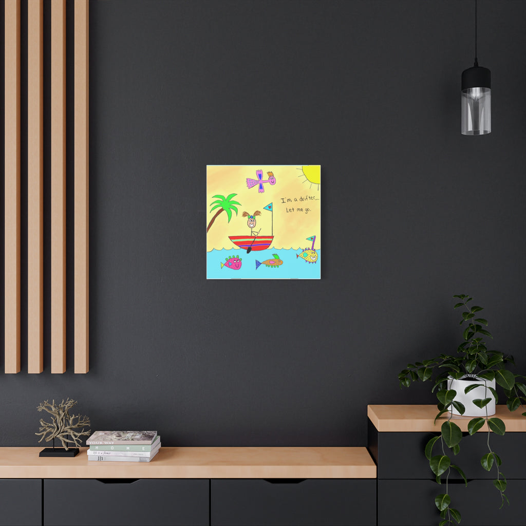 Inspirational Canvas Art "I’m A Drifter" — Whimsical Illustration