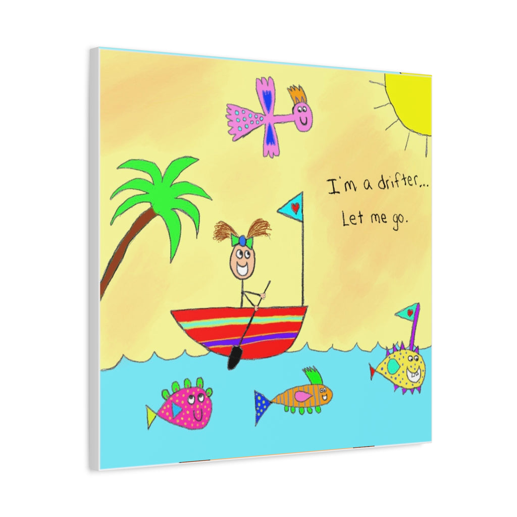 Inspirational Canvas Art "I’m A Drifter" — Whimsical Illustration