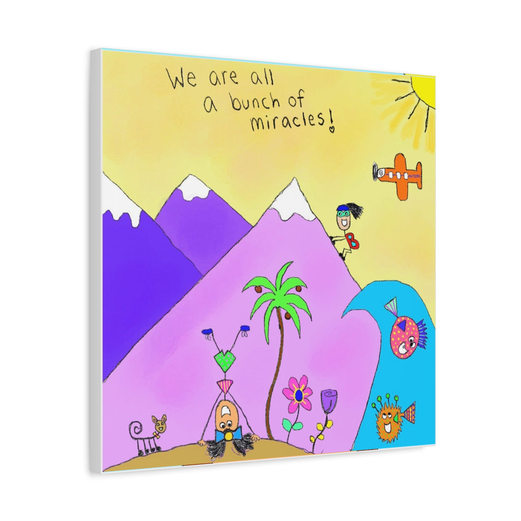 Inspirational Canvas Art "A Bunch of Miracles" — Whimsical Illustration