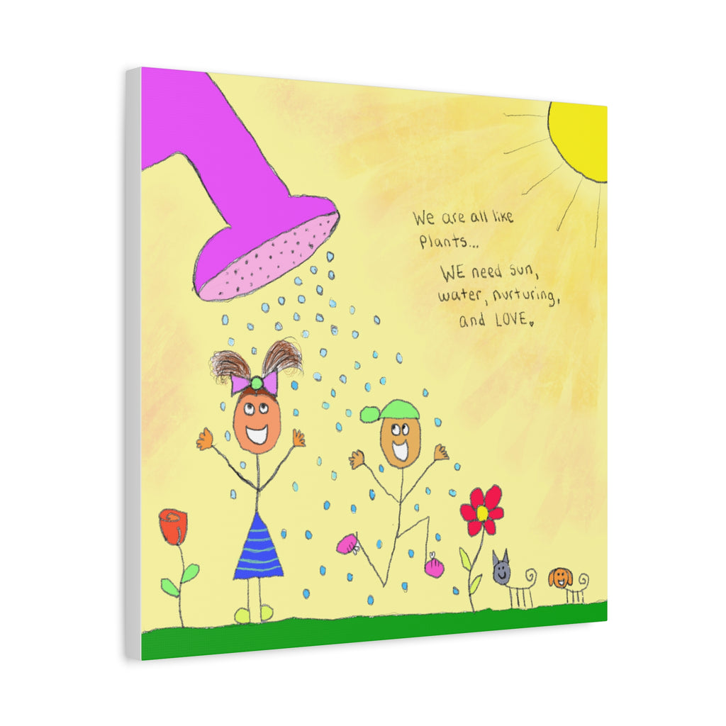 Inspirational Canvas Art "We Are Like Plants" — Whimsical Illustration