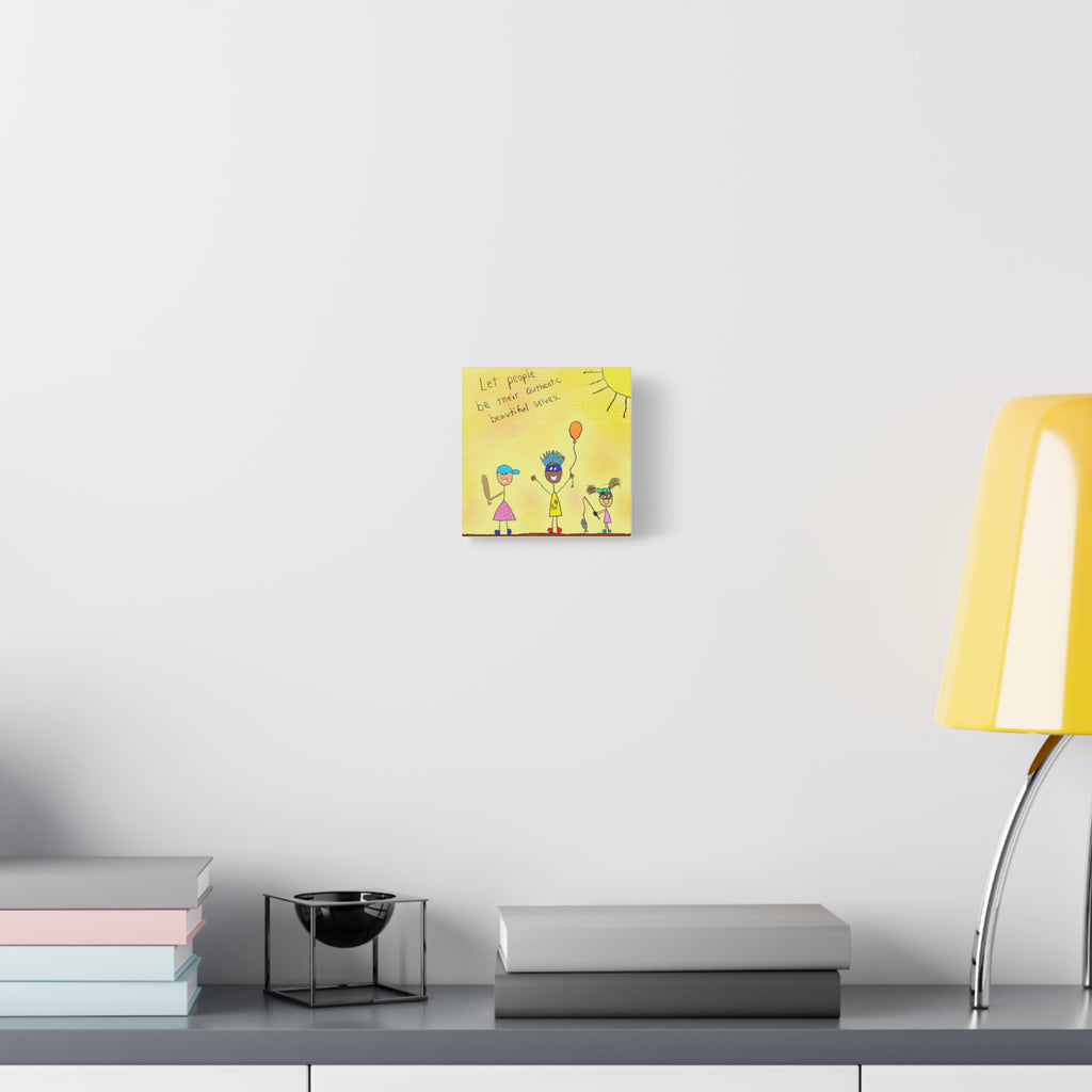 Inspirational Canvas Art "Authentic Selves" — Whimsical Illustration