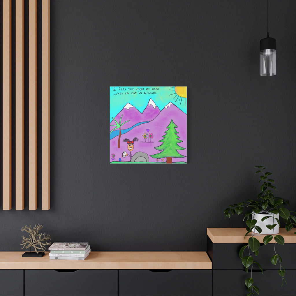 Inspirational Canvas Art "Home" — Whimsical Illustration