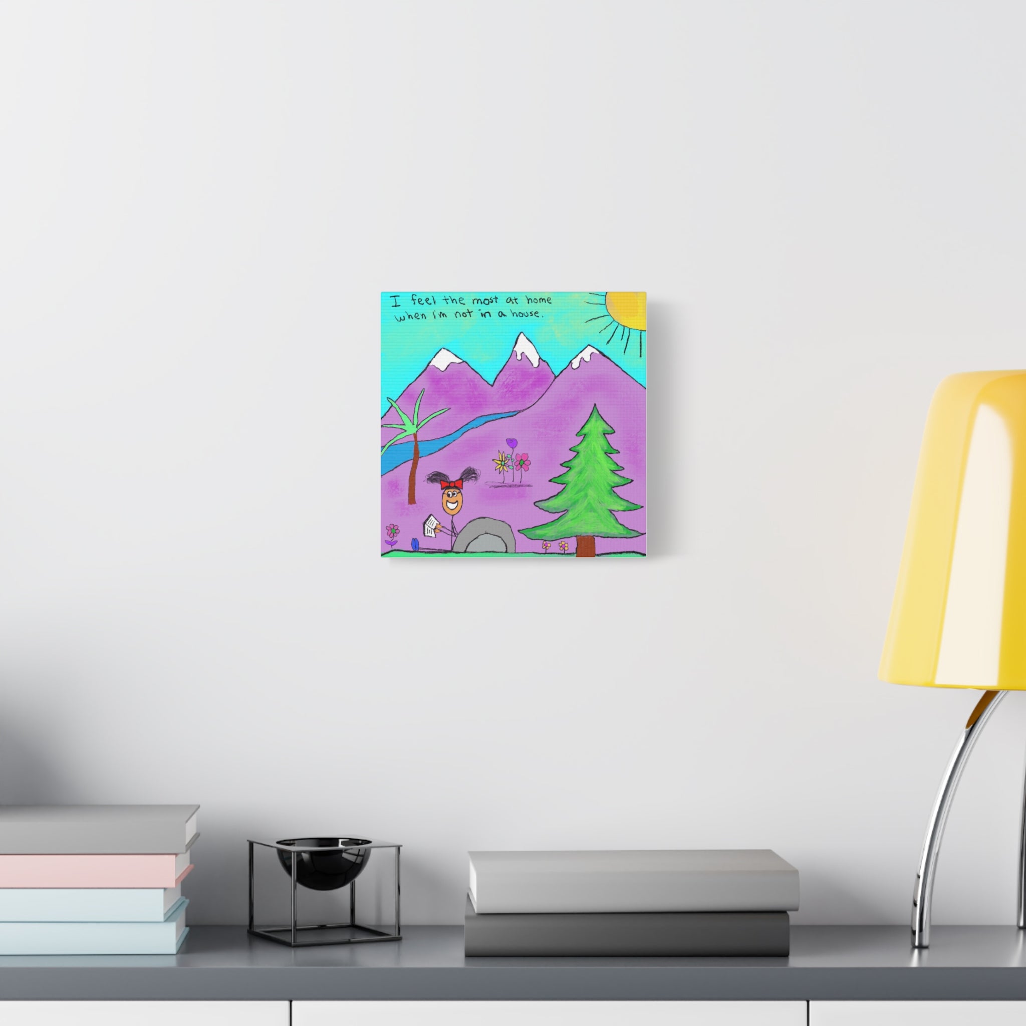 Inspirational Canvas Art "Home" — Whimsical Illustration