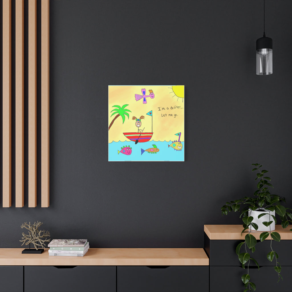 Inspirational Canvas Art "I’m A Drifter" — Whimsical Illustration