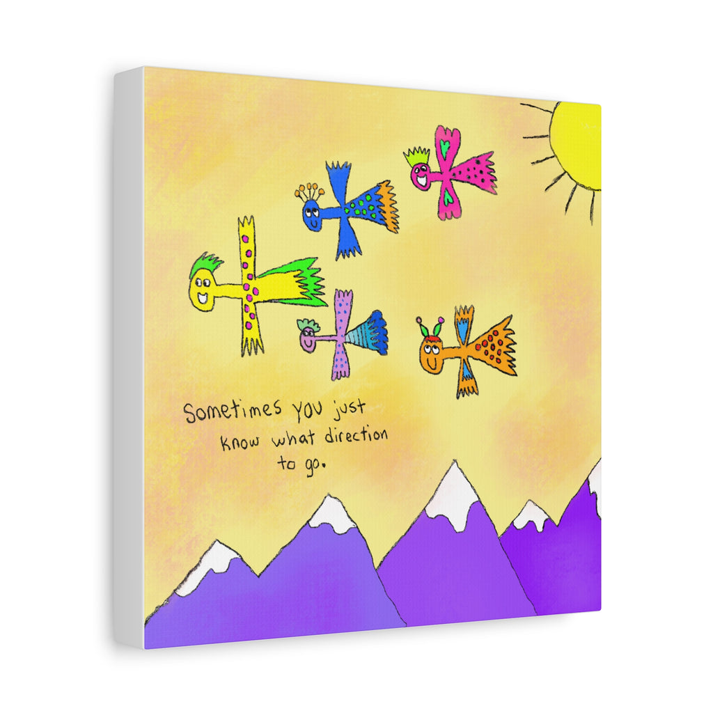 Inspirational Canvas Art "Sometimes You Just Know" — Whimsical Illustration