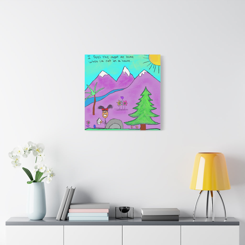 Inspirational Canvas Art "Home" — Whimsical Illustration