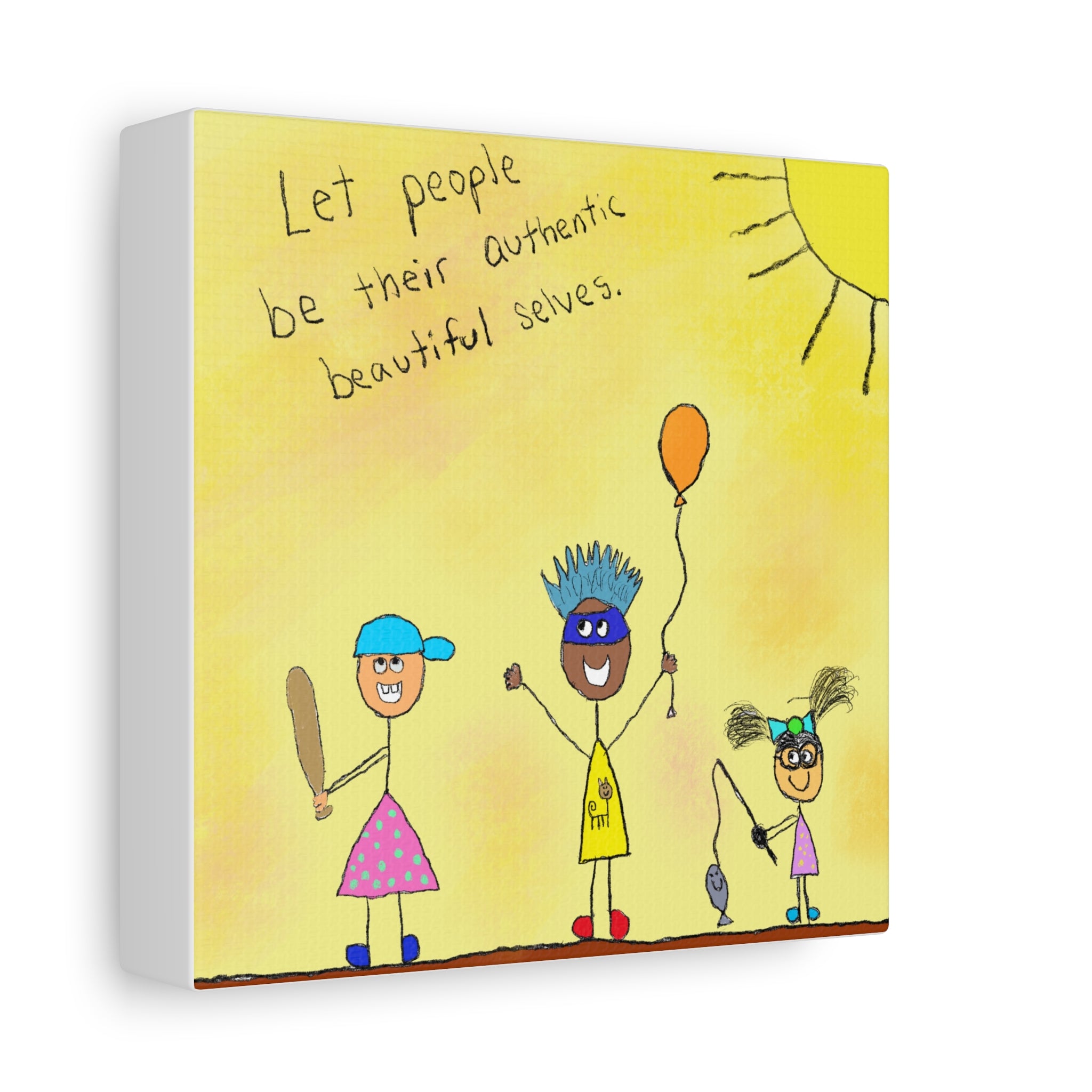 Inspirational Canvas Art "Authentic Selves" — Whimsical Illustration