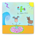 Inspirational Canvas Art "Be Here Now" — Whimsical Illustration
