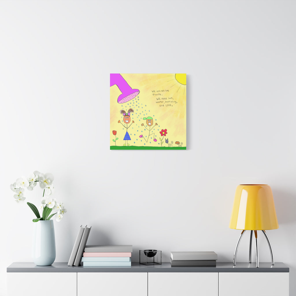 Inspirational Canvas Art "We Are Like Plants" — Whimsical Illustration