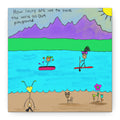 Inspirational Canvas Art "The World Is A Playground" — Whimsical Illustration