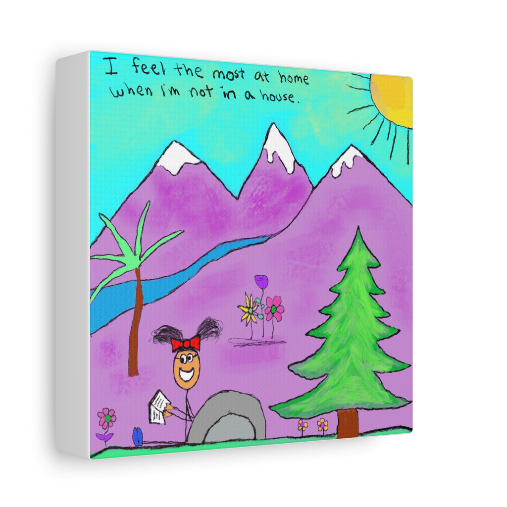 Inspirational Canvas Art "Home" — Whimsical Illustration