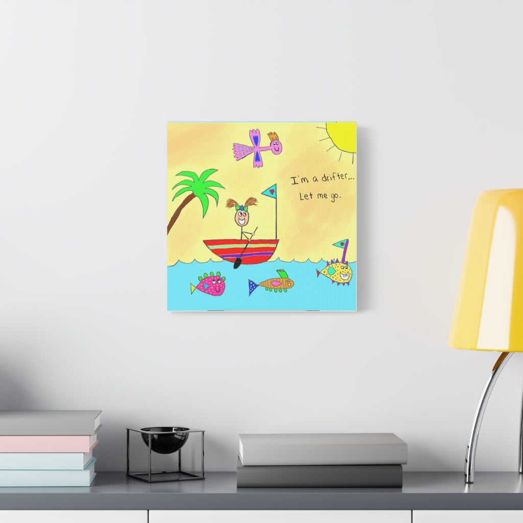 Inspirational Canvas Art "I’m A Drifter" — Whimsical Illustration