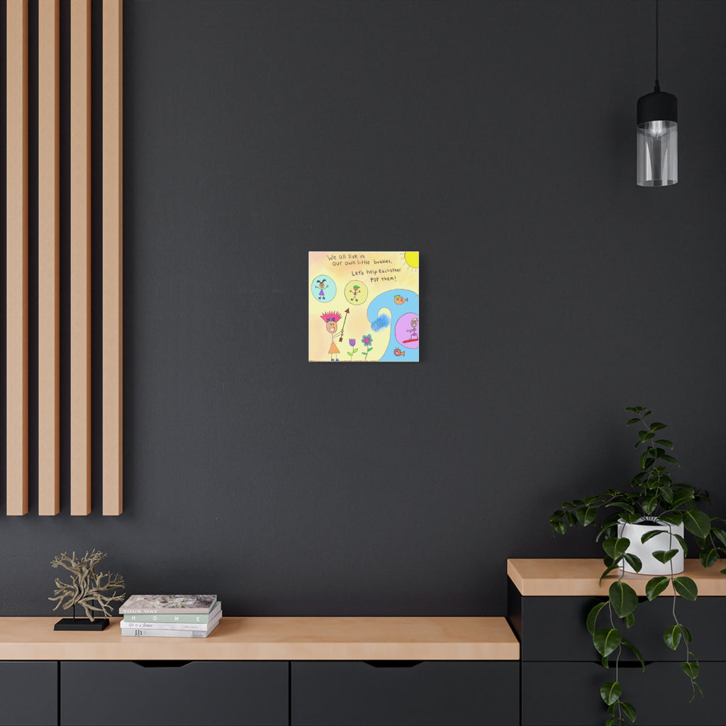 Inspirational Canvas Art "Popping Bubbles" — Whimsical Illustration