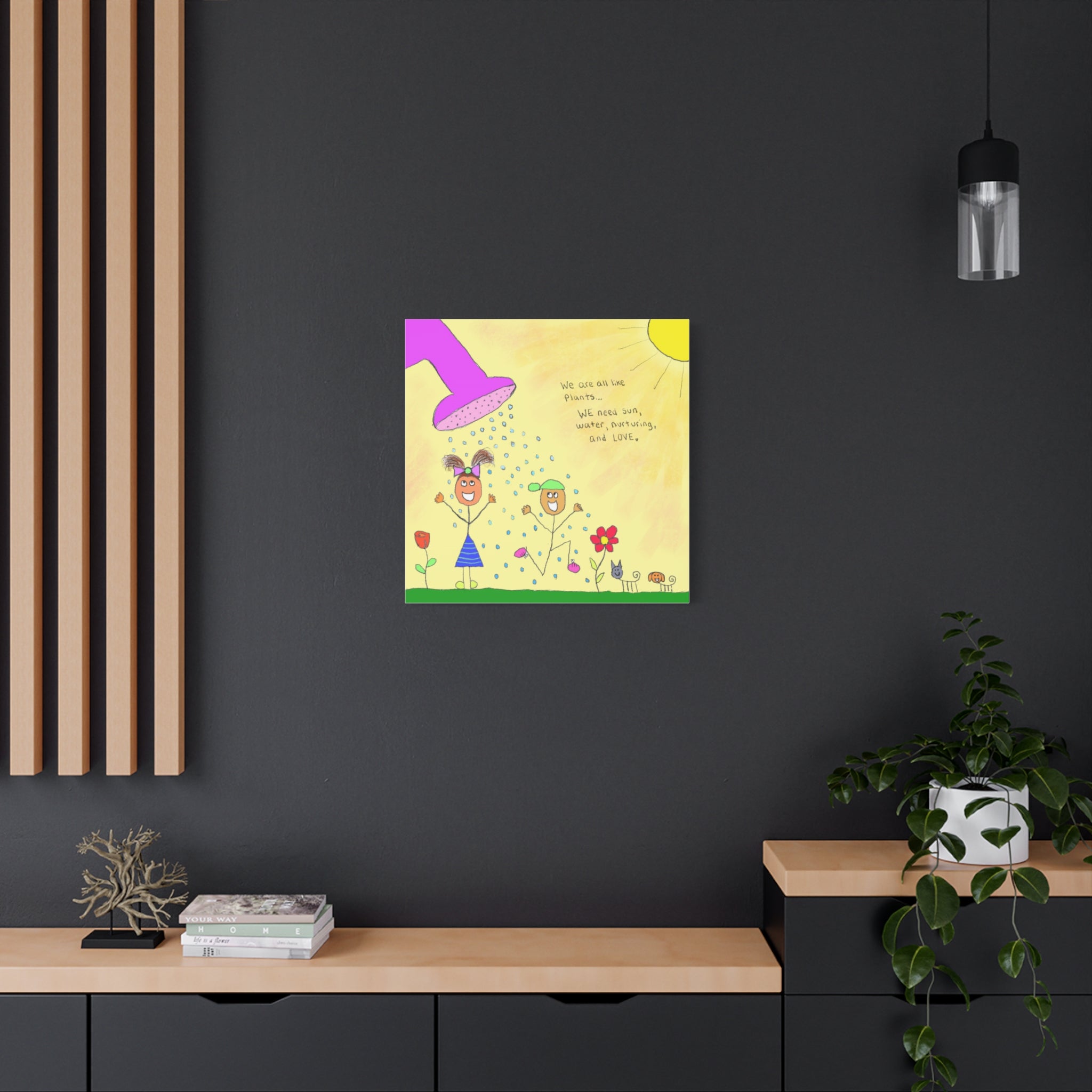 Inspirational Canvas Art "We Are Like Plants" — Whimsical Illustration