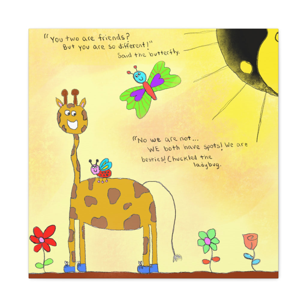 Inspirational Canvas Art "Ying and Yang friendship " — Whimsical Illustration