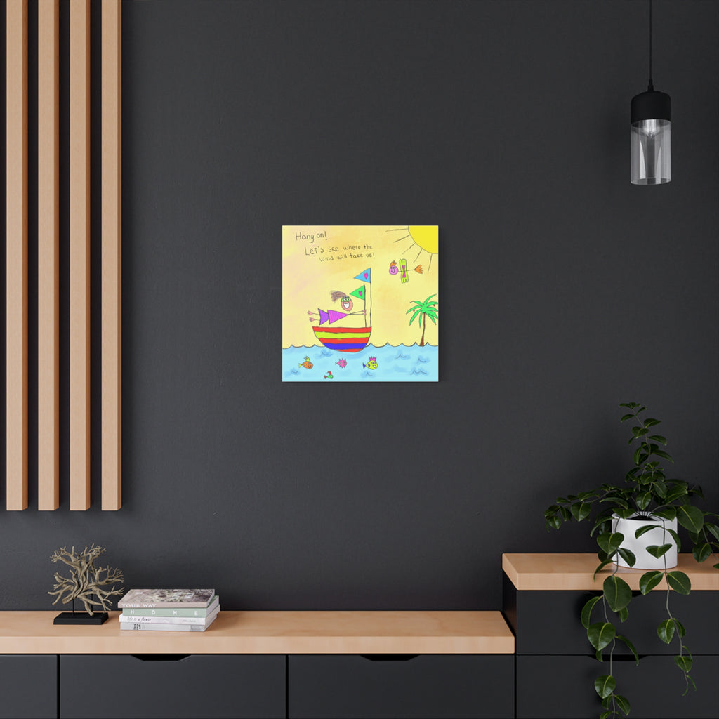 Inspirational Canvas Art "Where Will The Wind Take Us" — Whimsical Illustration
